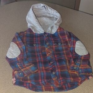 Cat & Jack Gray and Plaid Hooded Jacket 2T